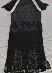 Black Lace Trim Dress