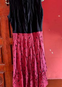 Chic Pink &amp; Black Printed Dress