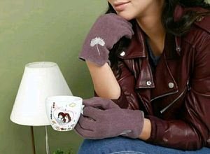 🧤Lilac Cozy Embroidered Winter Gloves