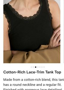 Primark Black Lace Trim Camisole Tank Top