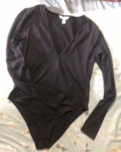 H&M Black Long Sleeve Bodysuit