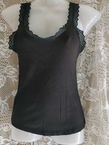 Primark Black Lace Trim Camisole Tank Top