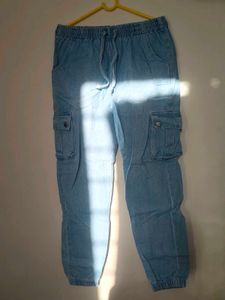 Two-Tone Color Block Button-Up Shirt&amp;Denim pants