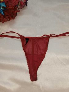 Sheer Red Thong Panty