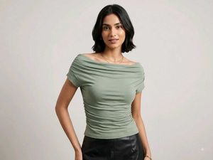 Solid Olive Green Basic Top
