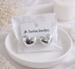 Gold Teardrop &amp; silver heart Earrings
