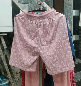 Pink Patterned Tee &amp; Shorts Set