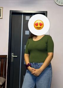 Olive Green Cropped T-Shirt