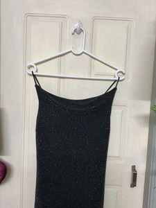 Sparkly Black Bodycon Midi Dress