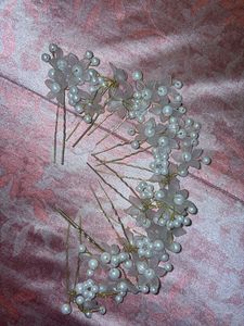 Set of 10 Pearl Flower Hair Pins