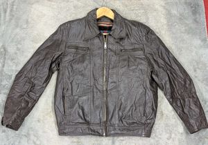 Men's Brown Leather Bomber Jacket 100% original le