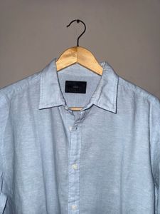 Light Blue Linen Mens Shirt