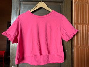 Pink crop top from the brand zudio