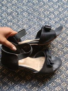 Black Bow Heels