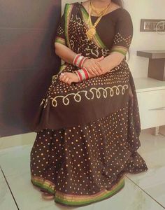 Elegant Black Bandhani Saree