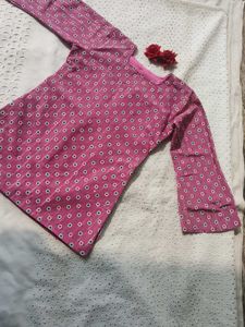 Pink Printed short kurti