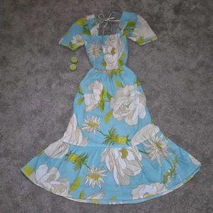 Blue Floral Maxi Dress