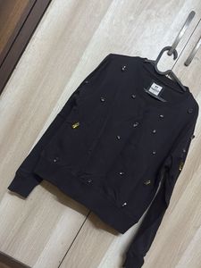 Black Embellished Sweatshirt