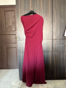 Elegant Wine Red Drape Dress