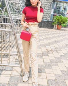 Straight Fit High Waisted Trouser