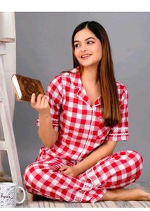 Cozy Red & White Gingham Pajama Set