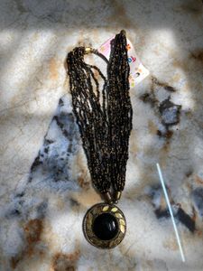 desi vintage Bohemian Beaded Necklace with Pendant