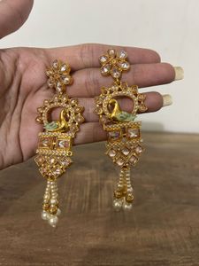 Peacock Pearl Drop Earrings