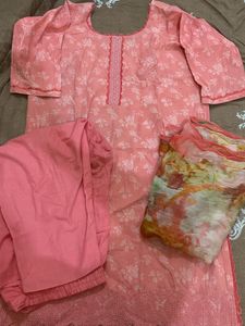Full Cotton Stiched Suit With Palazzo And Dupatta