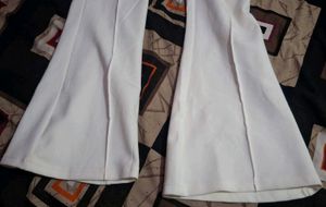 Chic White Wide-Leg Pants( boot cut pants)
