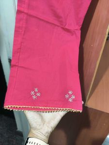 Bunaai Coral Peach Gota Work Anarkali Set