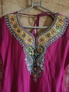 Embellished Magenta anarkali Kurta, bust 40 inches