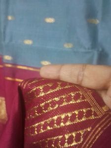 vintage  grey soft   mysore Silk saree