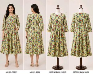 Like New Green Leaf Print Kurta | Worn Only Once