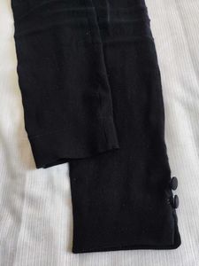 Black Button Detail Leggings