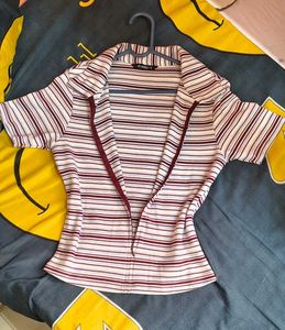 Zudio women’s striped collared/polo-style top/tshi