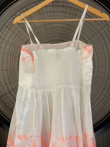 Tiered Maxi Dress with Coral Embroidery