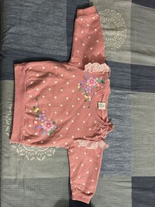 Cute Polka Dot Floral Sweatshirt 2 pieces
