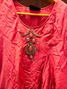 Beautiful Pink Kurta Set with Embellishments