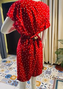 Chic Red Polka Dot Dress