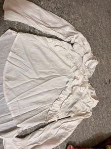 White Ruffled Long Sleeve Top