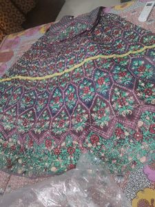 Multicolour Full Embroidery Lehenga .