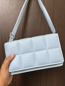 shein quilted skyblue bag from