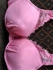 Pink Lace Trim soft padded Bra