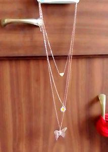 Layered Butterfly Charm Necklace