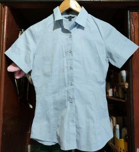 Light Blue Short Sleeve Button-Up Shirt