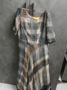 Stylish Checked Ethnic Gown