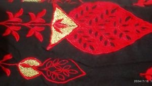Black And Red Kurta Set