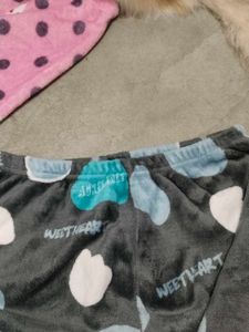 Cute Fleece Pajama Pants Set M size like 30 inch