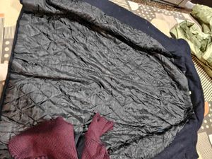 Stylish Navy Blue coat winters  turtleneck top