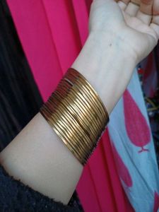 Brass Golden Tone Bangle Set 24 pcs